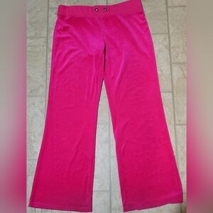 Hott Pink Y2K Vintage Velour Flare Sweatpants Size XL